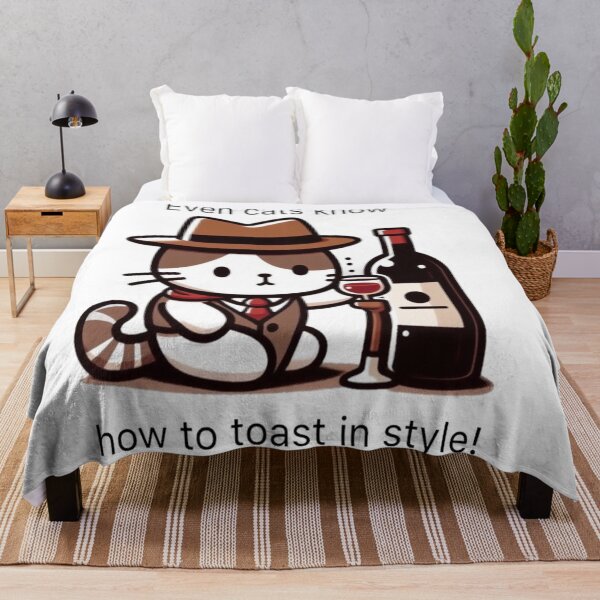 Item preview, Classy Wine Cat Kawaii Toasting Meme designed and sold by BigBlueArt.