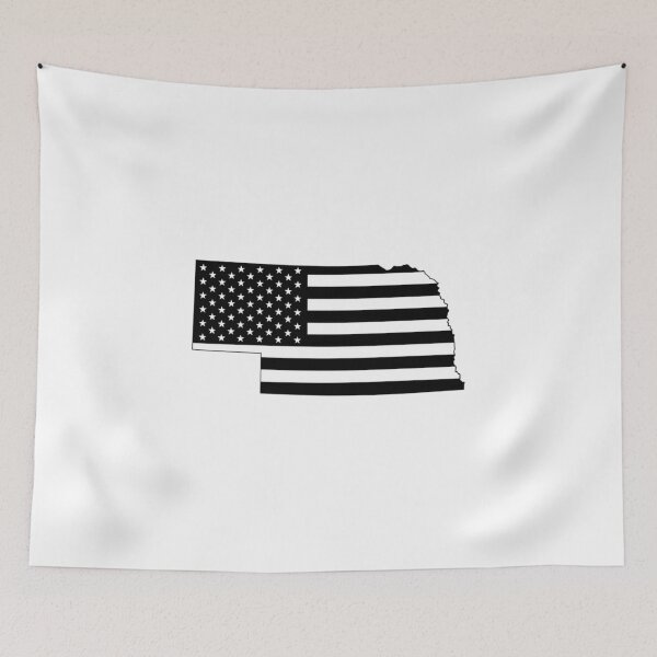 Item preview, Nebraska USA Flag Silhouette – Stars and Stripes State Outline designed and sold by Paper Drip.