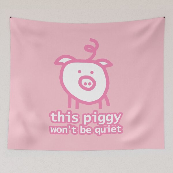 Item preview, Pink Pig Won't Go Quietly  designed and sold by ellenhenry.