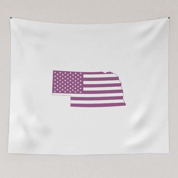 Item preview, Nebraska USA Flag Silhouette – Stars and Stripes State Outline designed and sold by Paper Drip.