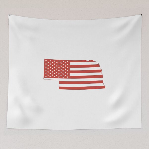 Item preview, Nebraska USA Flag Silhouette – Stars and Stripes State Outline designed and sold by Paper Drip.