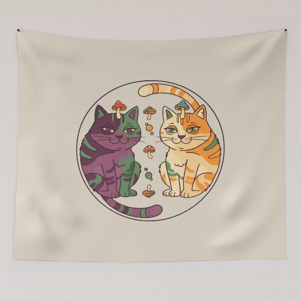 Item preview, FUNKY GROOVY CAT YIN YANG 70s AESTHETIC DESIGN designed and sold by MythAndMotion.