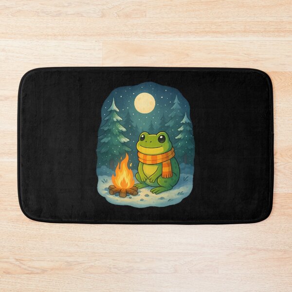 Item preview, Cute Frog Campfire Winter Night Full Moon designed and sold by k3rstman1.