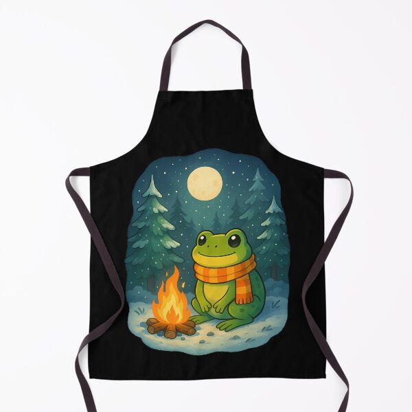 Item preview, Cute Frog Campfire Winter Night Full Moon designed and sold by k3rstman1.