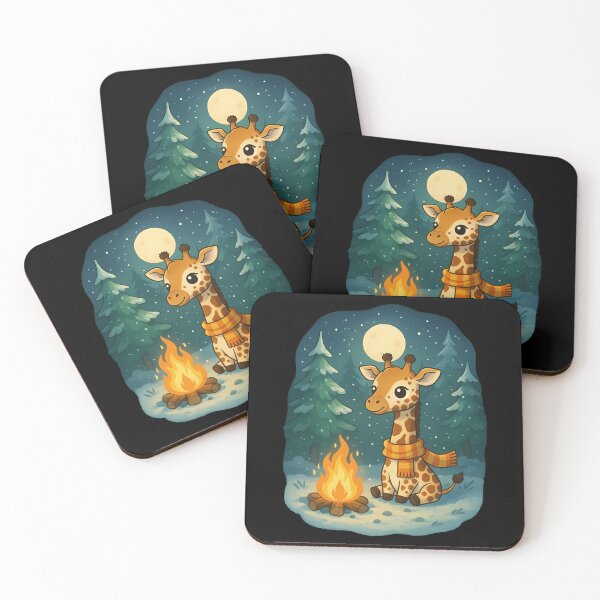 Item preview, Cozy Giraffe Winter Campfire Scene designed and sold by k3rstman1.