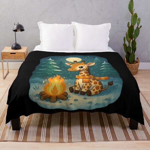 Item preview, Cozy Giraffe Winter Campfire Scene designed and sold by k3rstman1.