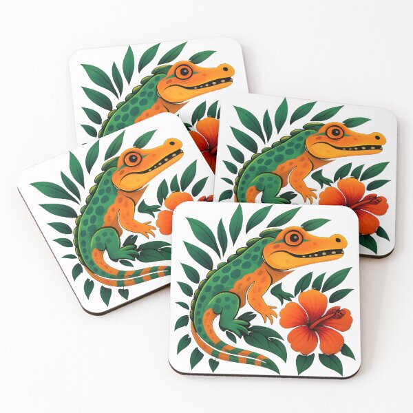 Item preview, Tropical Caiman – Vibrant Jungle Illustration designed and sold by UmniTok.