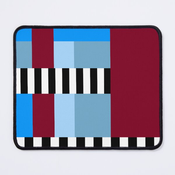 Item preview, Geometric Abstract Art in Burgundy, Blue and Black-White Stripes designed and sold by InFrameVision.