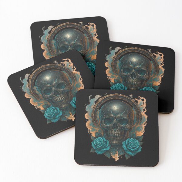 Item preview, Skull with metal halo designed and sold by LaNadaYFundante.
