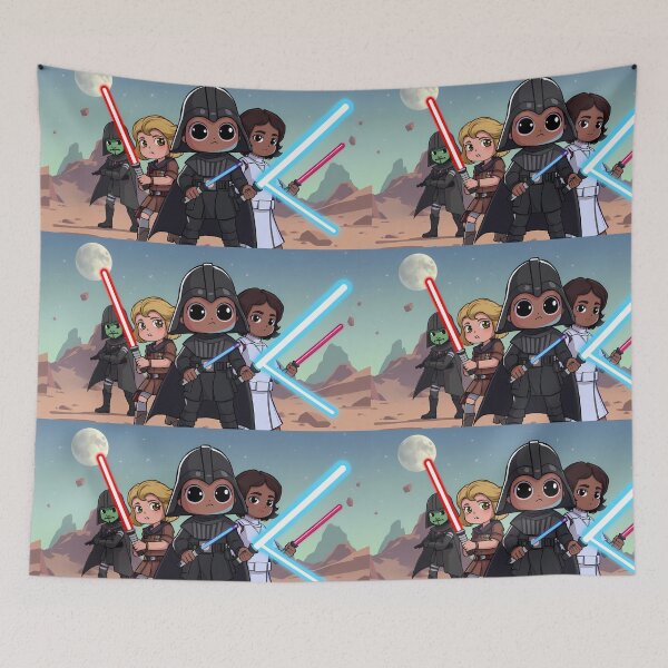 Item preview, Planets Cartoon Art Adventures Star Wars Characters Lightsabers designed and sold by ART ATTACK ZONE.