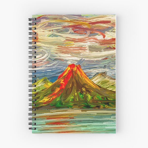 Item preview, Volcanic Landscape Digital Painting | Expressive Eruption Vivid Brushwork Canvas designed and sold by Keltoi-art.