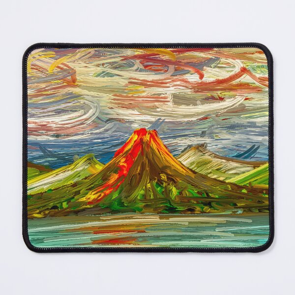 Item preview, Volcanic Landscape Digital Painting | Expressive Eruption Vivid Brushwork Canvas designed and sold by Keltoi-art.