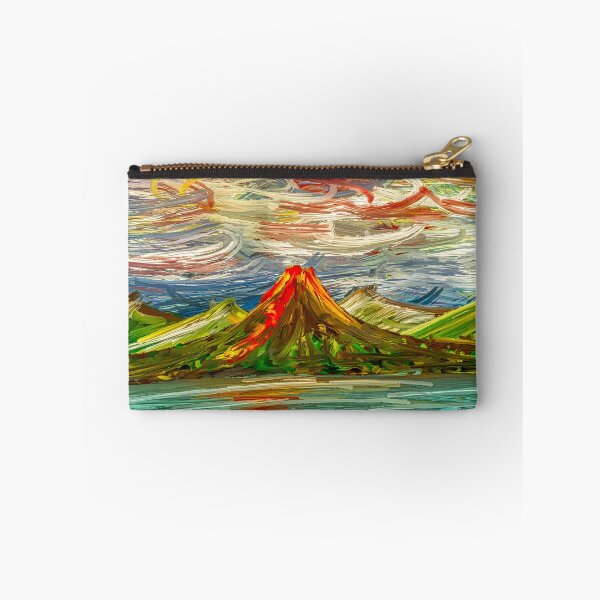 Item preview, Volcanic Landscape Digital Painting | Expressive Eruption Vivid Brushwork Canvas designed and sold by Keltoi-art.