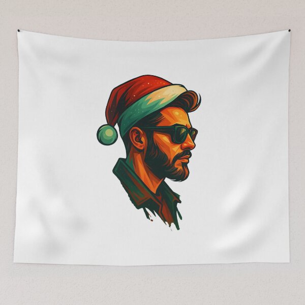 Item preview, Neon Christmas Portrait With Santa Hat designed and sold by DigiHub Linker.