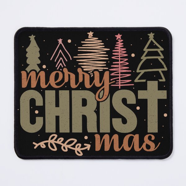Item preview, Cute Christmas Doodle Art – Boho Merry Christmas Hand-Drawn Trees & Lettering designed and sold by lucidfrog.
