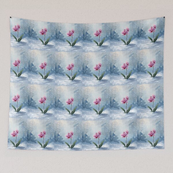 Item preview, Orchid, magic flower in unexpected place, winter wonderland  designed and sold by digitalbitcraft.