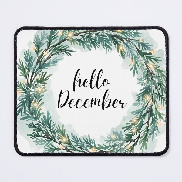 Item preview, Hello December, Pine Branch Wreath Winter Monthly Calendar Sticker designed and sold by Moodune.