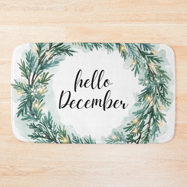 Item preview, Hello December, Pine Branch Wreath Winter Monthly Calendar Sticker designed and sold by Moodune.