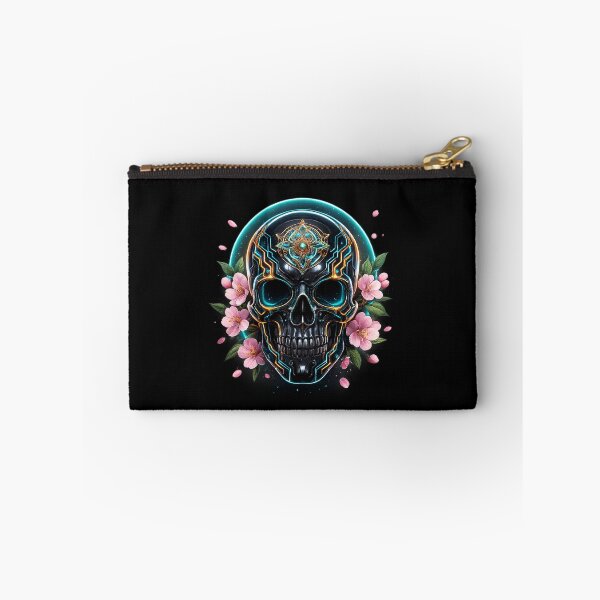 Item preview, Cyber skull with flowers designed and sold by LaNadaYFundante.
