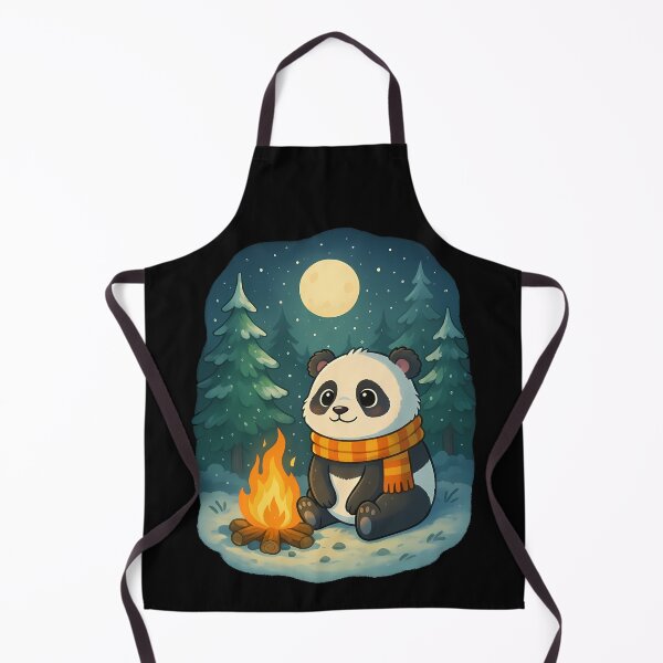 Item preview, Cute Panda Winter Campfire Night Snow designed and sold by k3rstman1.