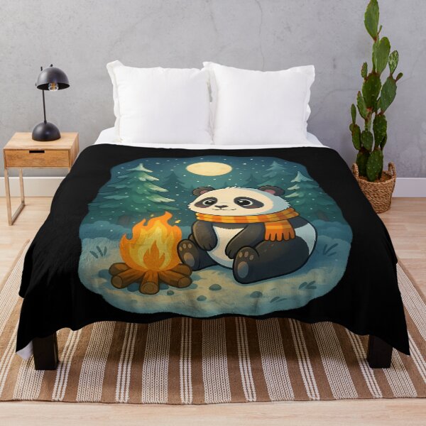 Item preview, Cute Panda Winter Campfire Night Snow designed and sold by k3rstman1.