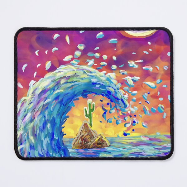 Item preview, The Great Desert Wave Cactus Digital Painting | Surreal Hokusai Interpretation designed and sold by Keltoi-art.