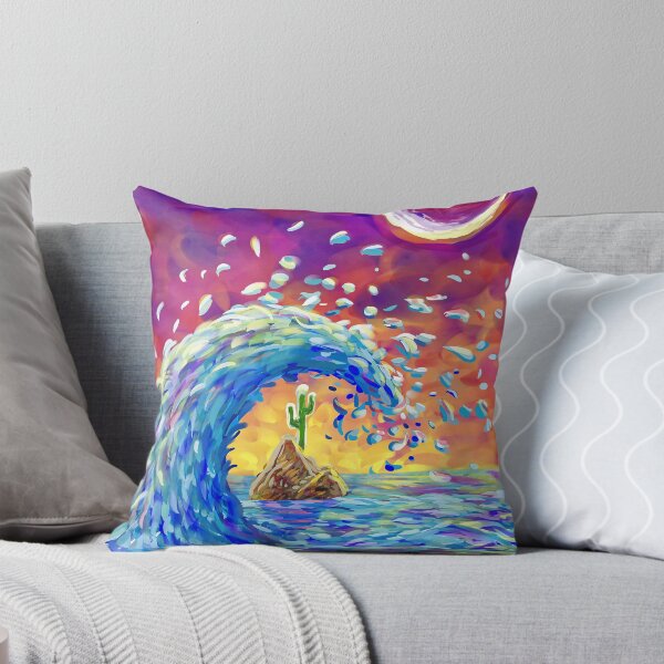 Item preview, The Great Desert Wave Cactus Digital Painting | Surreal Hokusai Interpretation designed and sold by Keltoi-art.