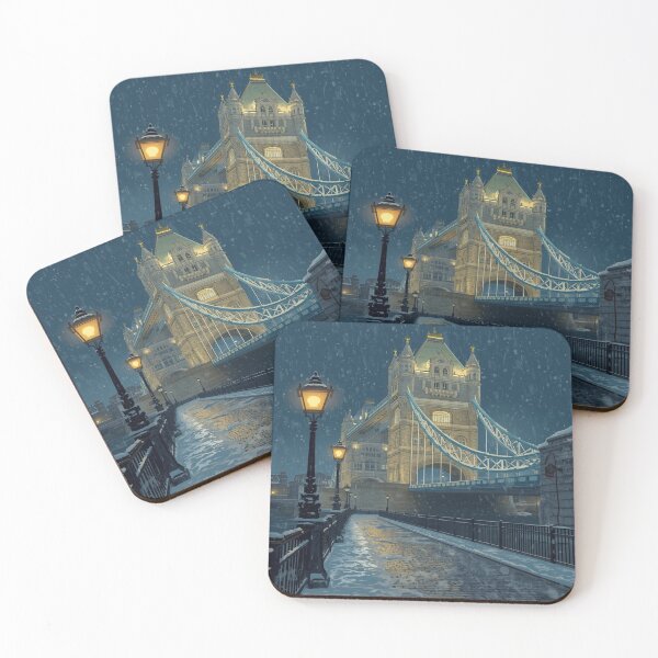 Item preview, Lifestyle Hub: Cozy Winter London Illustration – Snowy Tower Bridge Art designed and sold by M&M Lifestyle Hub.