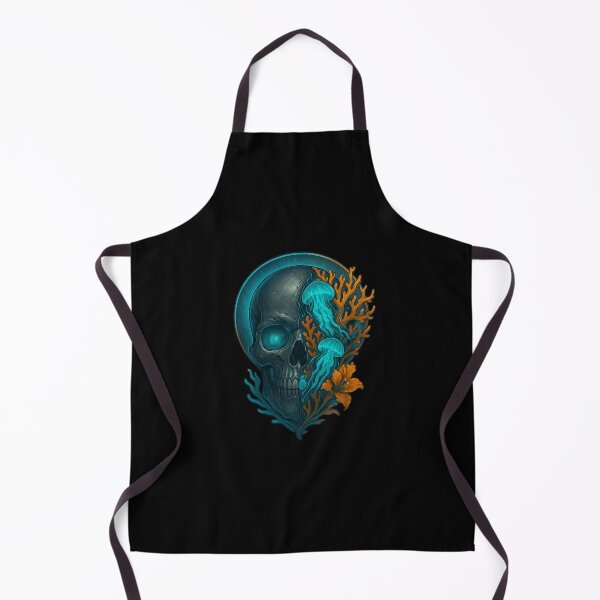 Item preview, Ocean skull with glowing jellyfish designed and sold by LaNadaYFundante.