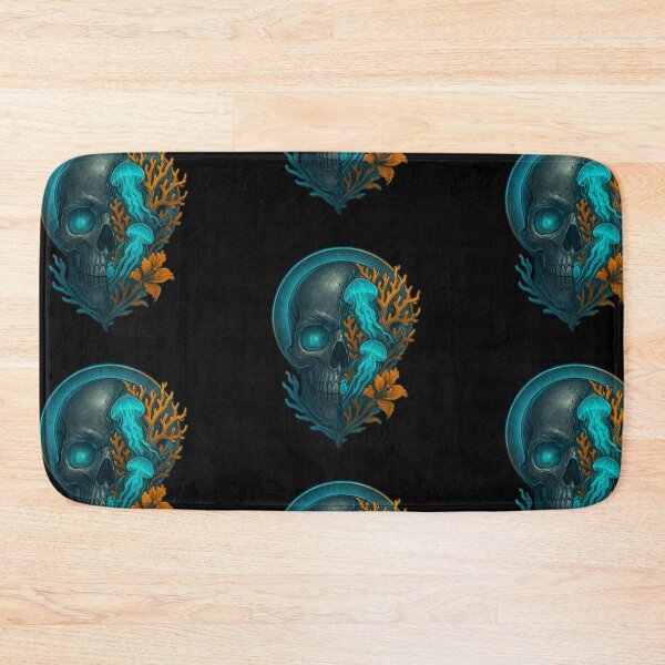 Item preview, Ocean skull with glowing jellyfish designed and sold by LaNadaYFundante.