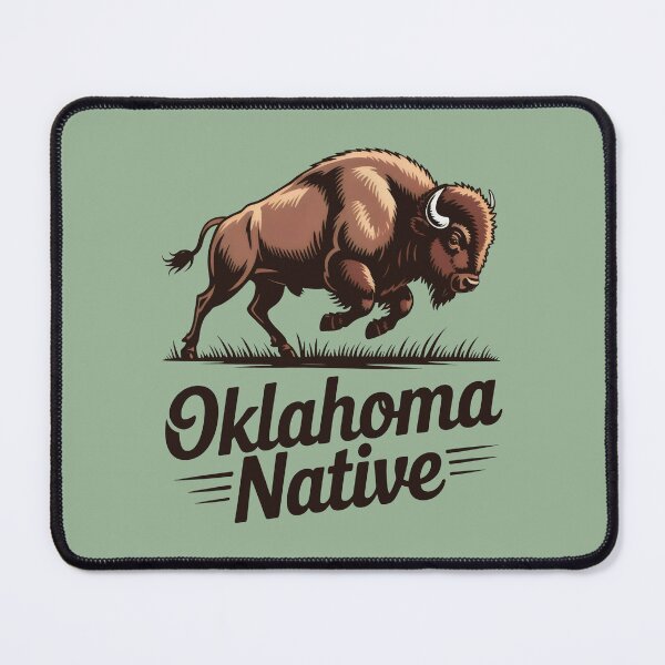 Artikelvorschau, Oklahoma Native Bison Pride Vintage Landscape Design entworfen und verkauft von SplashTastic.