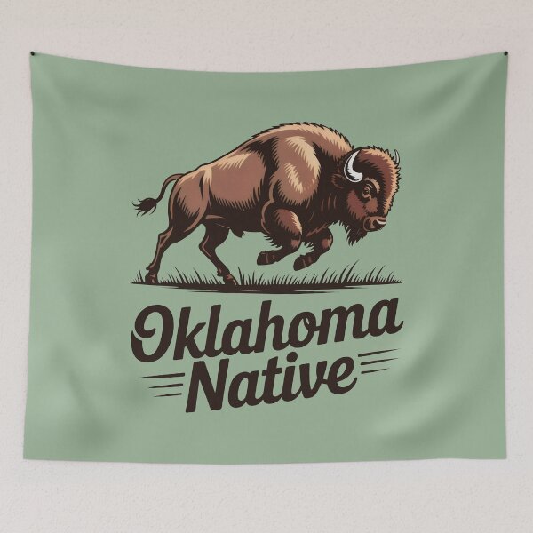 Item preview, Oklahoma Native Bison Pride Vintage Landscape Design designed and sold by SplashTastic.