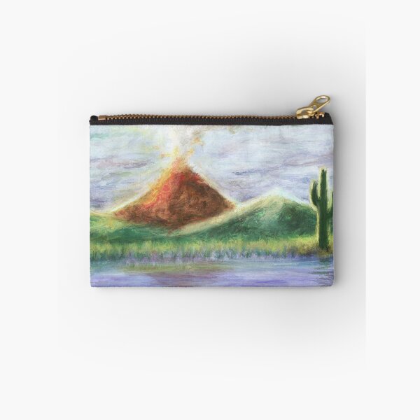Item preview, Dreamy Pastel Volcano by the Water | Digital Painting Serene Sunrise Landscape designed and sold by Keltoi-art.