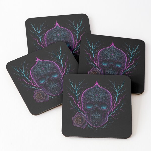Item preview, Dark skull with purple lightning designed and sold by LaNadaYFundante.