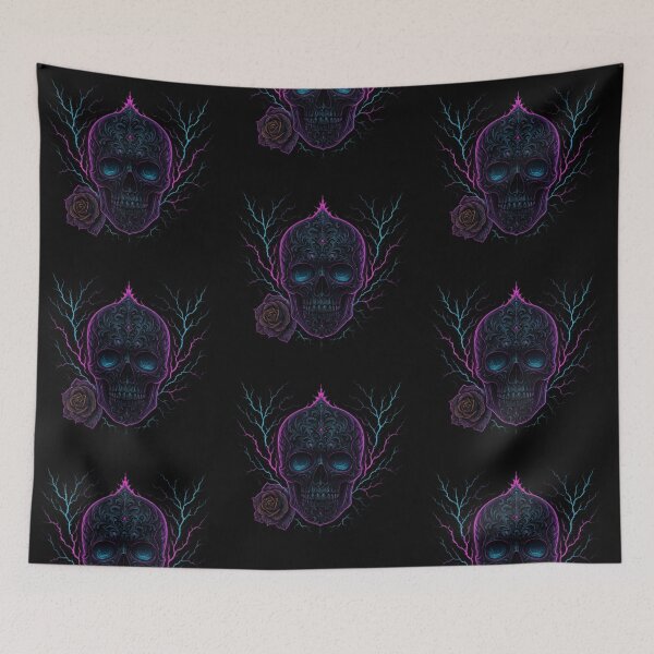 Item preview, Dark skull with purple lightning designed and sold by LaNadaYFundante.