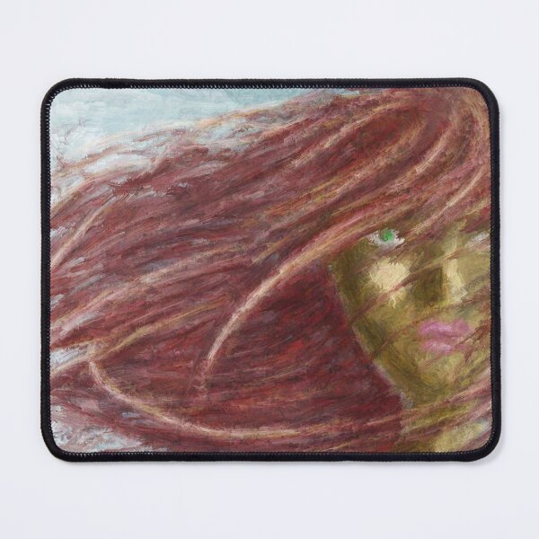 Item preview, Woman Portrait Red Wind-Swept Hair | Expressive Digital Painting Green Eyes designed and sold by Keltoi-art.