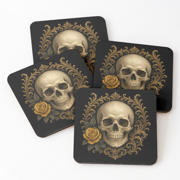Item preview, Vintage skull with ornamental frame designed and sold by LaNadaYFundante.