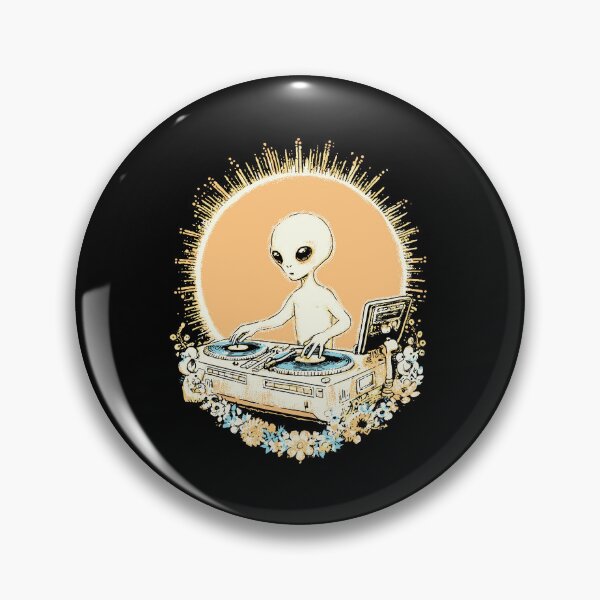 Item preview, Alien DJ Mixing Cosmic Beats – Sci-Fi Music Art designed and sold by Mystikos Art.