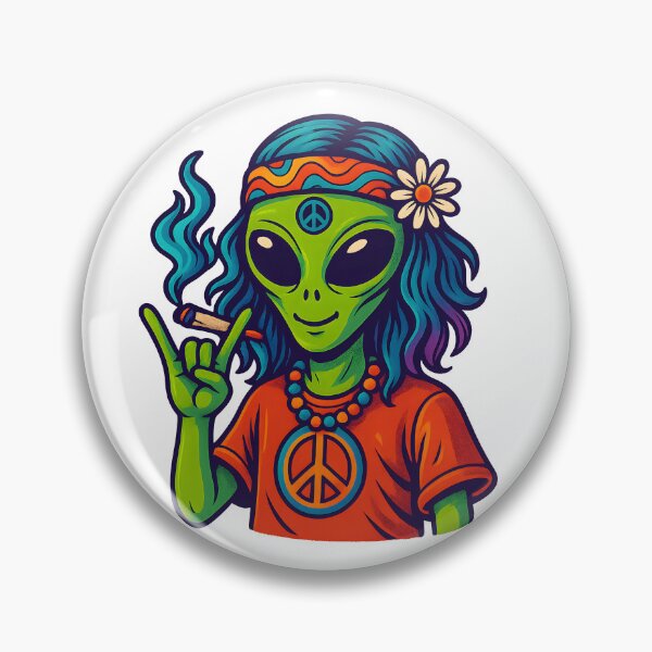 Item preview, Psychedelic Hippie Alien Peace Art designed and sold by SigmaSoul.