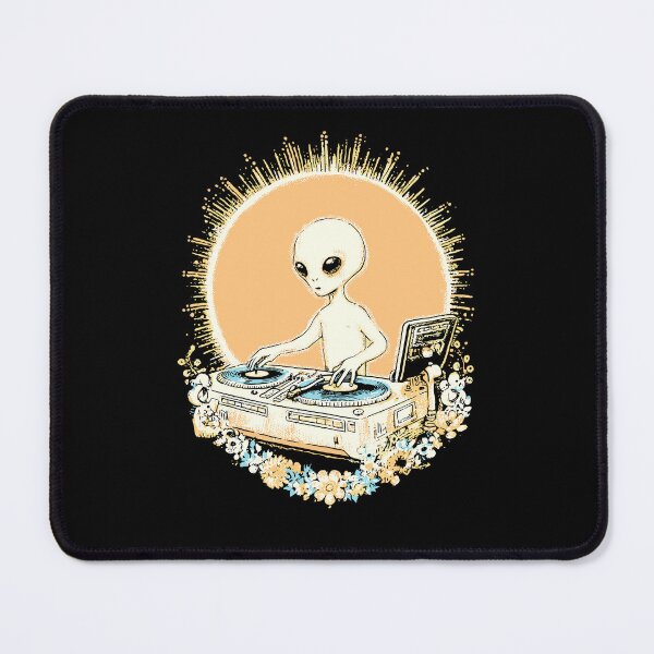 Item preview, Alien DJ Mixing Cosmic Beats – Sci-Fi Music Art designed and sold by Mystikos Art.