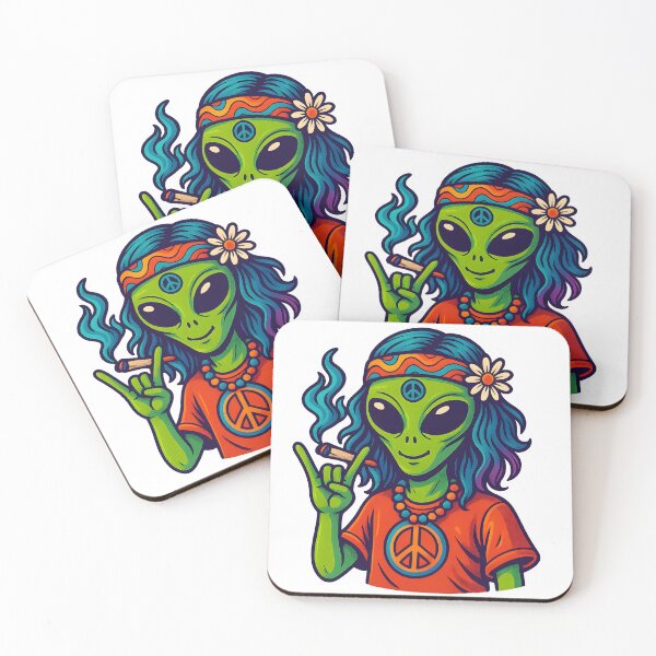 Item preview, Psychedelic Hippie Alien Peace Art designed and sold by SigmaSoul.