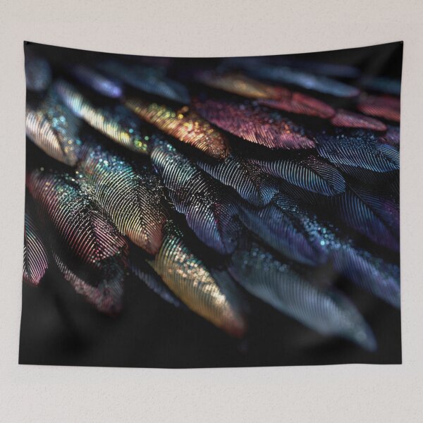 Item preview, Colorful feathers form patterns designed and sold by anytka.