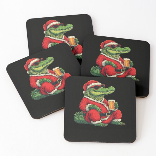 Artikelvorschau, Lustiger Weihnachtsmann-Alligator trinkt Bier – Weihnachtsfeiertage entworfen und verkauft von k3rstman1.