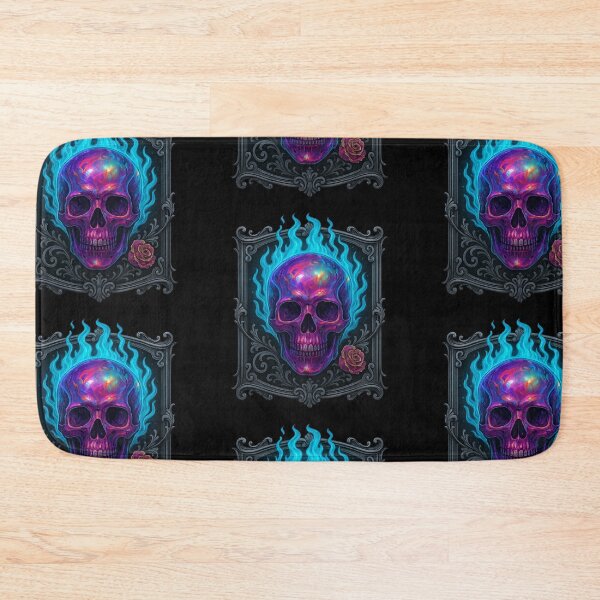 Item preview, Neon skull with blue flames designed and sold by LaNadaYFundante.