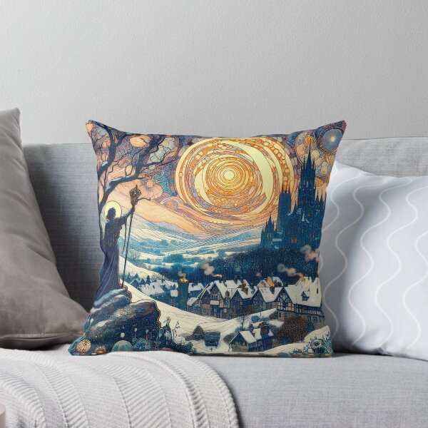 Item preview, The Herald of Winter | Mythic Art Nouveau Winter Landscape  designed and sold by Stoneflower-Art.
