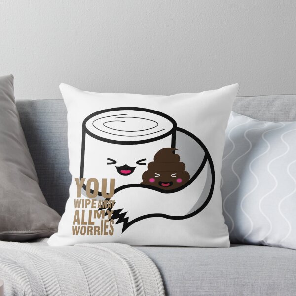 Item preview, You Wipe Away All My Worries - Funny Toilet Paper & Poop Emoji Pun designed and sold by aprintess.