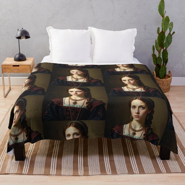 Item preview, Tudor Era Courtier woman in a beautiful period dress portrait art designed and sold by Vintage Designs +.