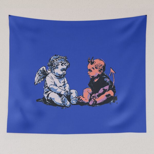Item preview, Angel and Devil Babies – Good vs Evil Art designed and sold by Mystikos Art.