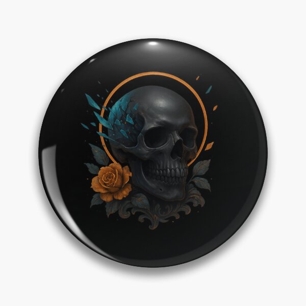 Item preview, Dark skull with crystals and orange halo designed and sold by LaNadaYFundante.