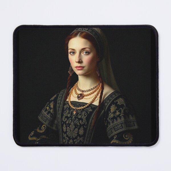 Item preview, Tudor Era Courtier woman in a beautiful period dress portrait art designed and sold by Vintage Designs +.